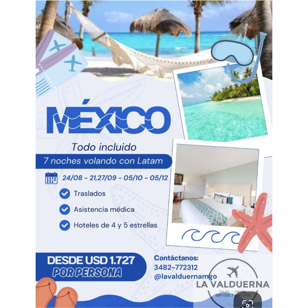 México todo incluido – La Valduerna Paquete a México todo incluido: 7 noches con Latam – La Valduerna
