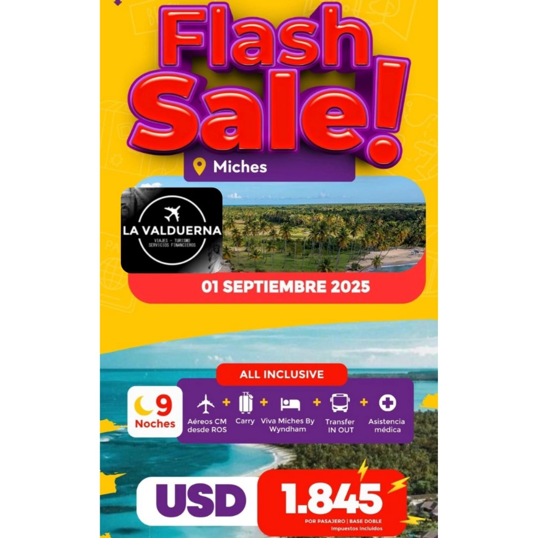 Flash Sale – Miches 2025 – La Valduerna Paquete All Inclusive Miches 2025 – La Valduerna